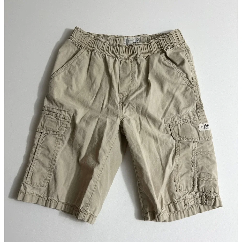 The Childrens Place Boys Tan Cargo Shorts Elastic Waist Khaki Size 10 Est 1989